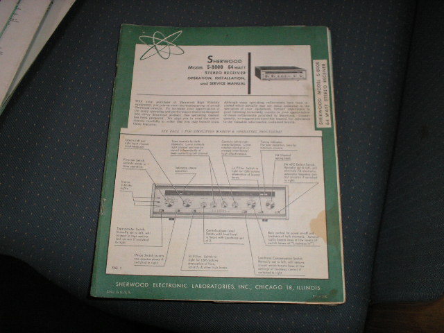 S-8000 STEREO RECEIVER Operation,Installation,Service Manual. for Serial no. 813001 and up.  